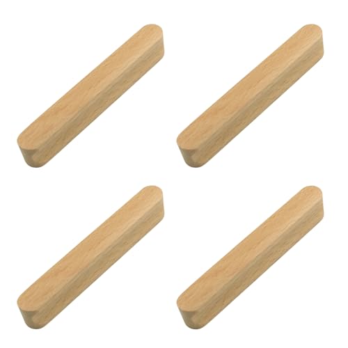 MOROBOR Tiradores autoadhesivos para muebles, 4 pomos de madera sin taladro, tiradores adhesivos montados al instante, tiradores de puerta corredera con tornillos para armario, cajón, ventana, puerta