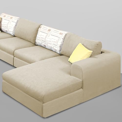 Image of Koza RHS 6 Seater L Shape Sofa Set for Living Room (Cream Fabric) Premium Fabric Sofa