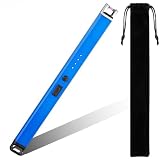 電子ライター 充電式 USB プラズマライター 充電式ライター 風に強い 安全ロック付き 仏壇 線香 キャンプ BBQに ガス不要 ライター 高齢者 点火棒 アウトドア 災害用 プレゼント ギフト (ブルー)