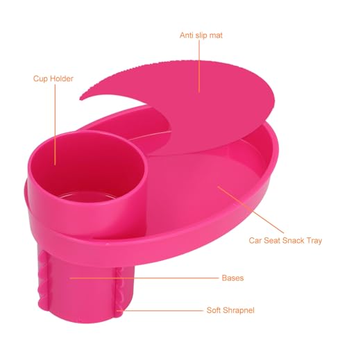 Image of Keenso Car Seat Snack Tray,Portable Travel Rotating Cup Holder Plate for Car Seats, Booster,Stroller (#12)