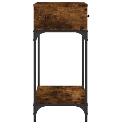 Mesa consola de madera elegante con estructura de metal para salón 7