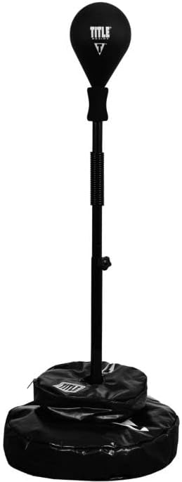 Title Boxing Freestanding Boxing Bag - Lightning Strike Pro Reflex Bag, Adjustable Height 48"-72", 9" Target, Black, Boxing, Adult