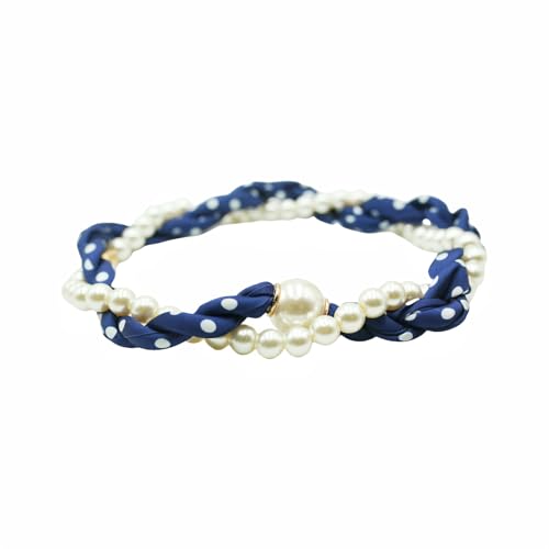 Women’s Magnetic Silk Scarf Necklace with Charm Print Neck Square Polka Dots Retro Buckle