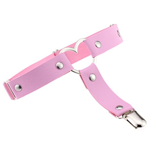 image for YunPeng Women Girl Leather Garters Sexy Heart Leg Garter Belt Kawaii P