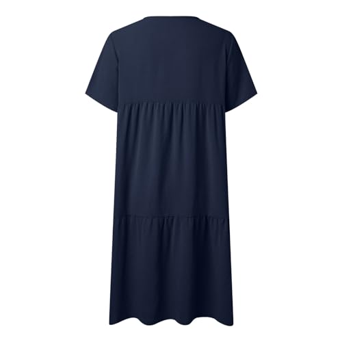 Robe unie à coutures soignées coupe ample haut de gamme pour garde-robe d'été