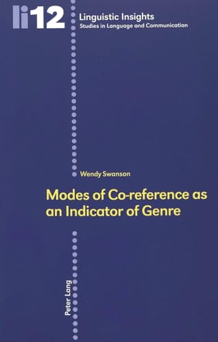 Modes of Co-reference as an Indicator of Genre (Linguistic Insights)