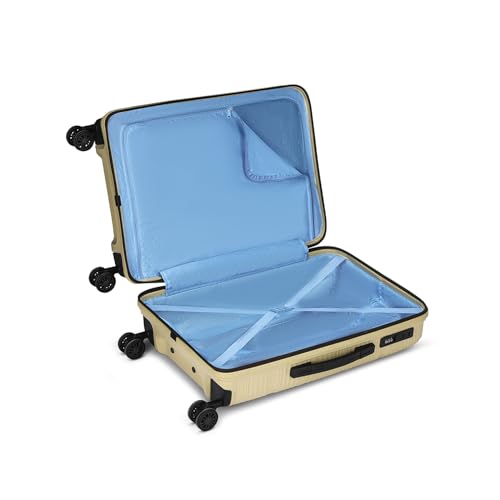 Image of Skybags Swirl Check-in Trolley Bag 65cm | Medium Hard Luggage | 8 Wheels Suitcase for Travel | 3-Digit Combination Lock with Anti-Theft Zipper | Polypropylene | 3 Years Warranty - Unisex (Beige)