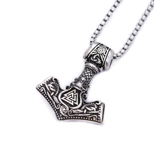 Collier marteau de Thor homme pendentif viking fini le ternissement bijou durable