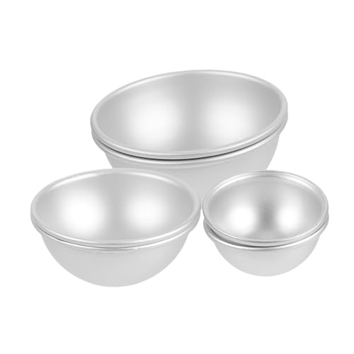 Zerodeko 6 pièces Moule à Gâteau Demi Aluminium Moule Antiadhésif Demi Rond pour Desserts Panetière Solide pour Anniversaire et Mariage