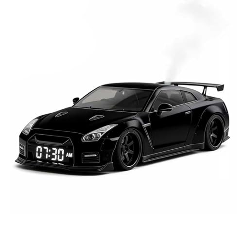 Image of Hyper Car Alarm Clock, Realistic Engine & Light Effects, Sports Car Ornament, Car Alarm Clock, with Crystal Clear LED Display Screen, for Interior Decoration and car Enthusiasts (Black)