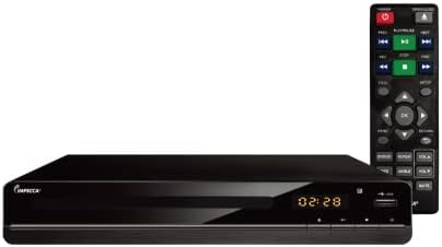 Impecca DVHP9117 DVD Player for TV Multi-Region HDMI, RCA AV Cable, USB, CD MP3 Playback, Big Button Remote, Compact HDMI DVD Player, Progressive scan Up-convert to 1080P, LED Display 2.0 CH, 100-240V