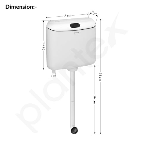 Image of Plantex Single Flushing Cistern for Bathroom /Flush Tank for Toilet with 8 Ltr Water Capacity /Polypropylene Toilet Flush Tank - Pack of 1 (White)