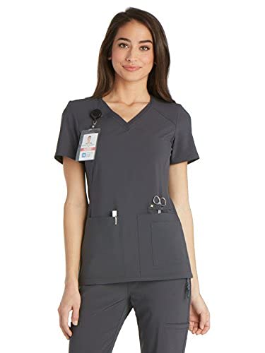 CHEROKEEWomen's Medical Scrub Top Iflex V-Neck Knit Panel Top - CK605