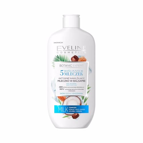 Eveline Cosmetics Botanic Expert Active Moisturizing Body Milk Lotion with Multi-Nourishing Formula for Dry and Dehydrated Skin, 350 ml