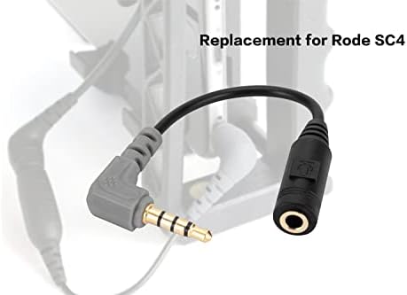 Alphatec Replacement SC4 Microphone Cable, 3.5mm TRS to TRRS Adapter Connect smartphones, tablets with Rode VideoMic Go, VideoMicro & BOYA Mic Lavalier microphone