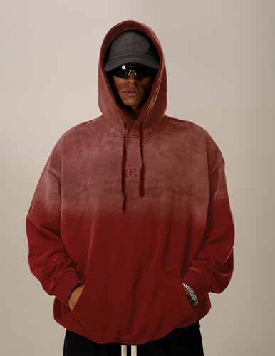 Aelfric Eden Essential Hoodies For Men Acid Wash Gradient Oversized Heavyweight Cotton Plain Hooded Sweatshirt Unisex