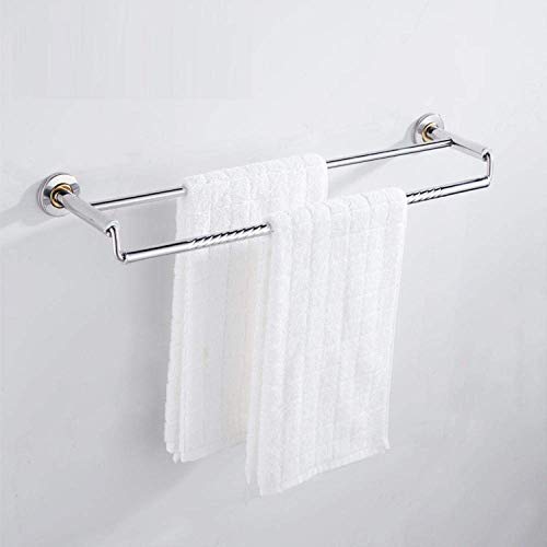 Support mural et rail de serviette 50 cm à double tige pour salle de bain
