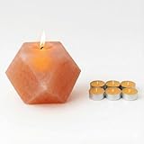 Himalayan Natural Salt Candle Holder – Premium Diamond Design, Hand-Carved...