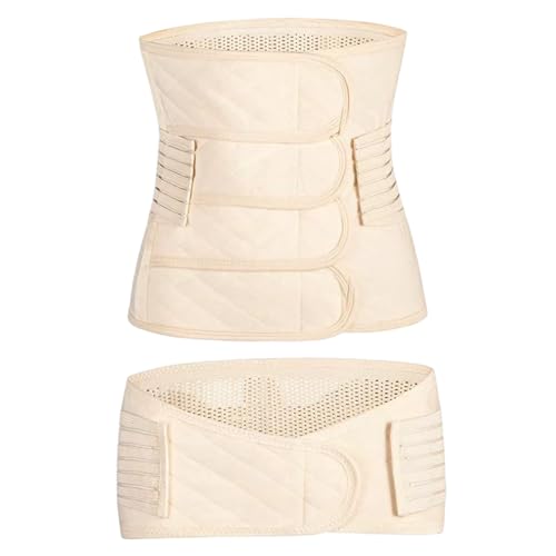 Banda para el vientre posparto 2 en 1, faja moldeadora de cintura/pelvis, soporte elástico, ajustable, alivio del dolor, color de piel, XL