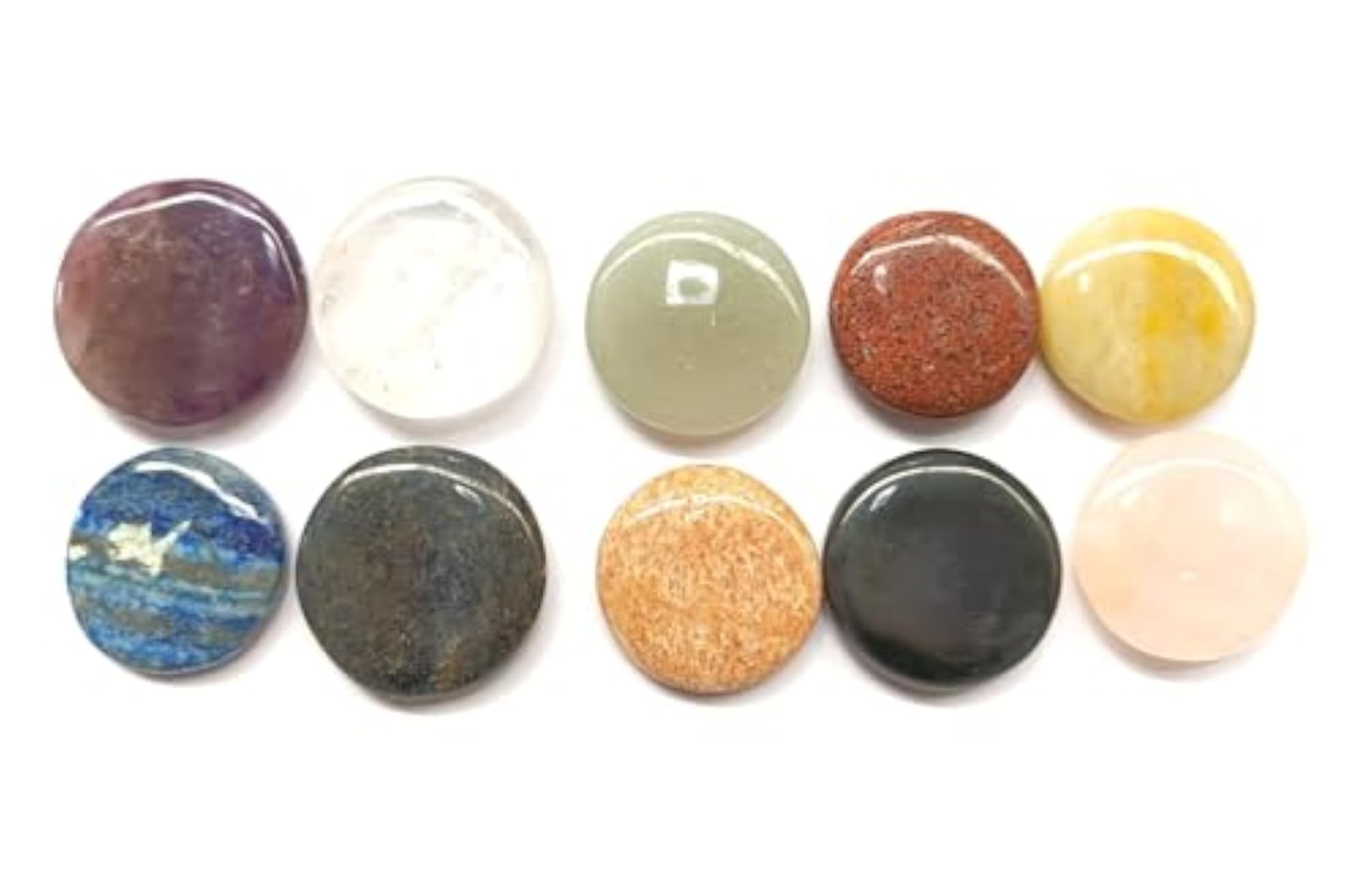 10 Chakra Gemstone Round Disc Set
