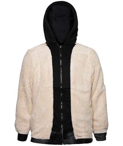 Image of Yasumond Mens Hoodies Fleece Jacket Plaid Flannel Heavy Sherpa Lined Hooded Zip Up Warm Winter Coats Big Tall