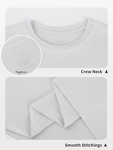 Image of Boys Neon Shirts Dry Fit Athletic T Shirts UPF 50+ Performance Cooling Shirt Short Sleeve Rash Guard Kids Top for Boys Girls