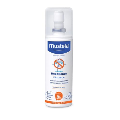 Mustela Repelente de Mosquitos, Cara y Cuerpo, Lactantes a partir de 2 Meses, Niños,Toda la Familia,Incluso Embarazadas-Repele Mosquitos y Mosquito Tigre hasta 8 Horas,Garrapatas hasta 7 Horas (100ml)