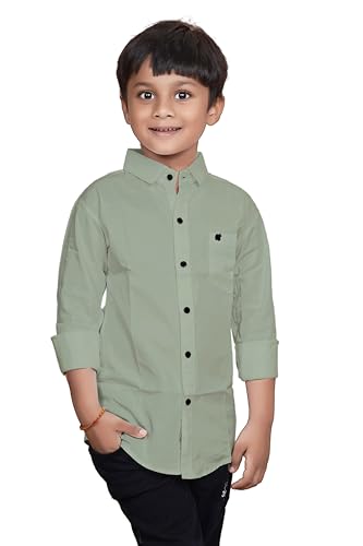 Image of Sky Pearl Boys Spread Collar Casual Full Sleeve Shirt