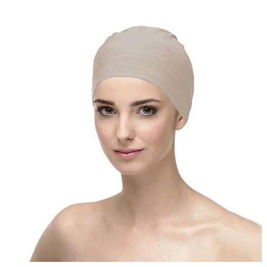 CAREBELL Headwear Gorro para Dormir Oncológico - Natalia Algodón (Beige Oscuro)