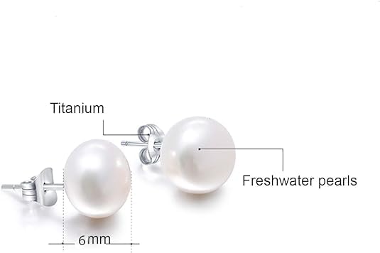 Titanium Hypoallergenic Fresh Water Pearls Stud Earrings For Sensitive Ears Light and safe. Seal to keep its contents clean and hygienic by Bedrock Jewelry2
