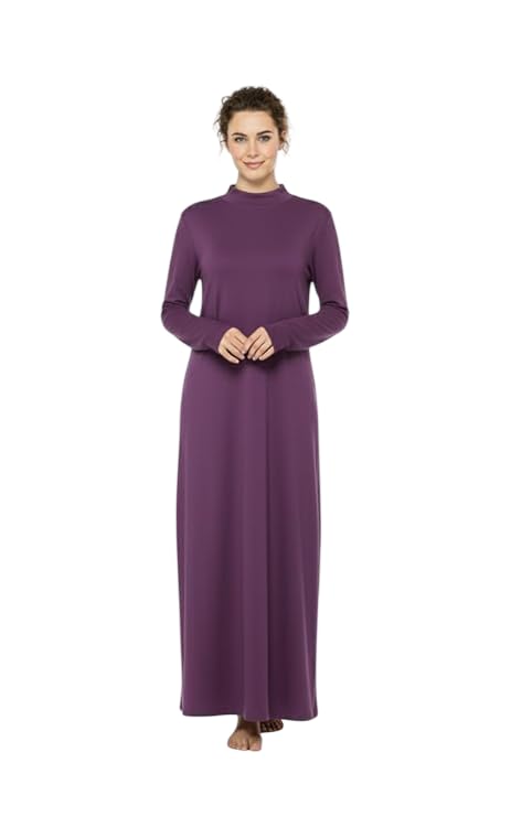 Image of Maxi Nighty, Soft Wool-Blend Fleece-Lined Warmth, Full-Length Maxi Coverage, Relaxed Full-Sleeve Fit, Black, Free Size