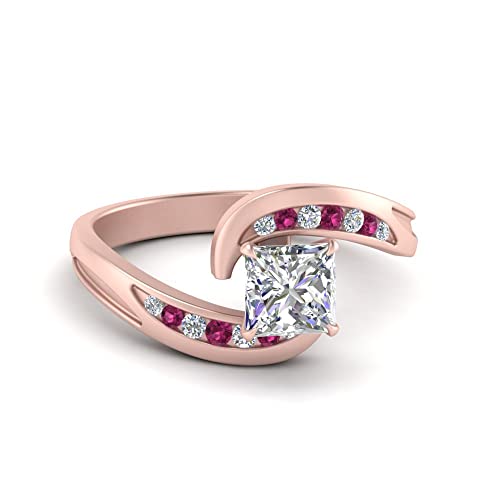 Bague en diamant tourbillon au serti canal prestigieux en or rose
