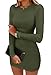VAFFUL Langarmshirt Damen Gerippt Kleid Sexy Langarm Minikleid Rundhalsausschnitt Elegante Bodycon Kleid Kurz Enges