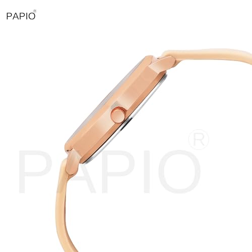 Image of PAPIO Silicone Strap Elegant Women's Analog Wrist Watch for Ladies and Girls | Stylish & Trendy | Premium Strap | Perfect for Casual, Party & Formal Wear