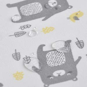 Boritar Changing Pad Covers Grey for Boys Super Soft Stretchy Jersey Knit and Semi-Waterproof 2 Pack Set, Lovely Bears and Dots Printed 16 × 32 Inch