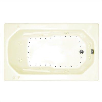 Montserrat 36 x 60 x 23" Rectangular Air and Whirlpool Jetted Bathtub Color/Trim / Tile Flange / Front Skirt / Drain: Biscuit / Polished Chrome / Yes / No / Right