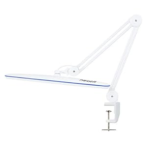 Neatfi XL 2,200 Lumens LED Desk Lamp with Clamp, 23 Inches 24W Bright Desk Light, Adjustable Arm, Dimmable Lamp for Home, Office, Nail Light for Desk, Eye Caring Study Lamp (Non-CCT with Clamp, White)