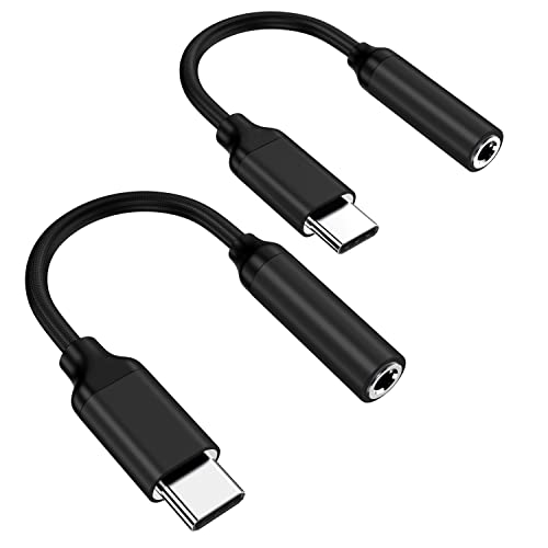 USB Type C to 3.5mm Female Headphone Jack Adapter（Black）, USB C to Aux Audio Dongle Cable Cord Compatible with Pixel 4 3 2 XL, Samsung Galaxy S21 S20 Ultra S20+ Note 20 10 S10 S9 Plus for iPad Pro