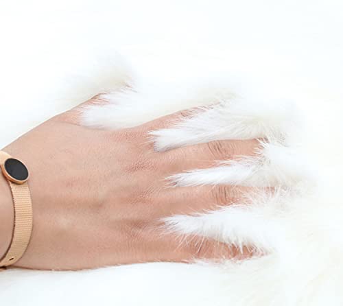 Round Faux Fur Sheepskin Rugs, Soft Shaggy Area Rug Home Decorative Bedroom Fluffy Carpet Rug, Diameter 4 Feet, White #TOP3