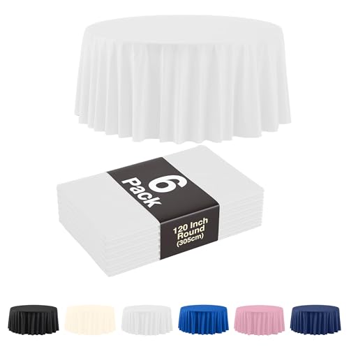 Nappe jetable pour fêtes de mariage et grands buffets ronds blancs 305cm
