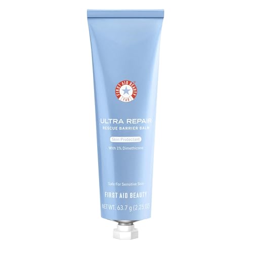 First Aid Beauty - Ultra Repair Rescue Barrier Balm, Deep Hydrating Skin Barrier Mask with 1% Dimethicone, Visible 24-Hour Relief for Dry, Cracked & Chapped Skin, Safe for Sensitive Skin, 63.7g