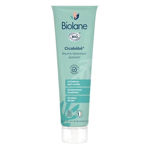Biolane - BIOLANE - Cicabébé BIO - Crème nourrissante - Baume réparateur - Croûtes de lait - Irritations péri-orales - Sécheresse - Apaise et soulage - 99% Origine Naturelle - Tube 40ml - Fabriqué en France