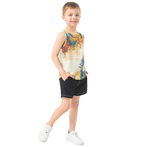 susiyo Fall Trees Mountain Boys Sleeveless Tank Top Girls Athletic T Shirt4