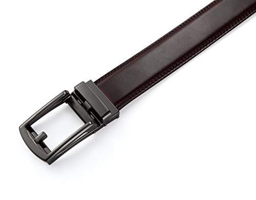 Image of Lingli Men's Belt,Ratchet Dress Belt with Automatic Buckle Brown /Black-Trim to Fit-35mm wide
