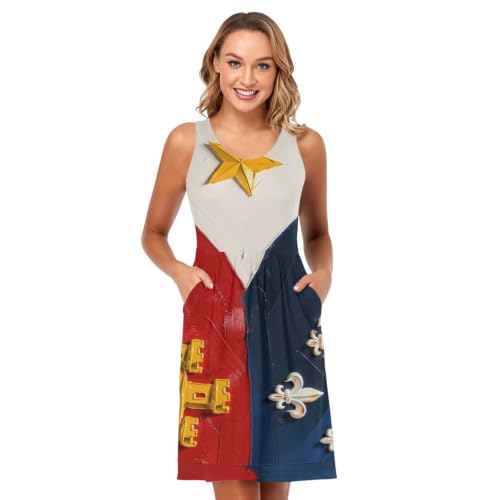 Robe de plage Acadiana avec poches intégrées et coupe légère sans manches