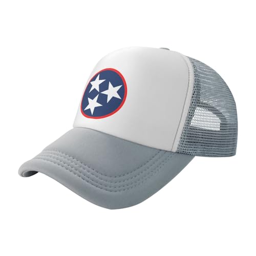 Tennessee Tri Star Flag Trucker Hat Snapback Mesh Baseball Cap Unisex