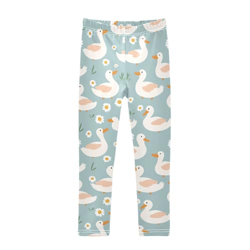 Ducks Cloud Girls' Leggings Toddler Doodles Daisy Kids Yoga Pants Dance Active Tights 4T