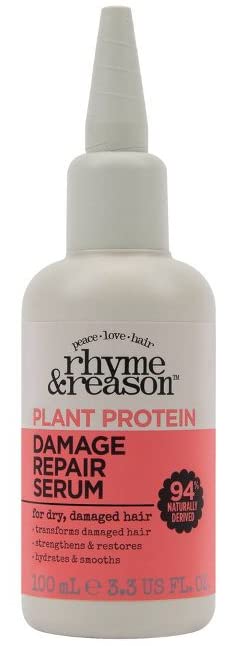 R R Rhyme & Reason Damage Repair Hair Serum 3.3 Fl Oz. For Dry & Damaged Hair. Reduce Hair Breakage. (1 Pack)