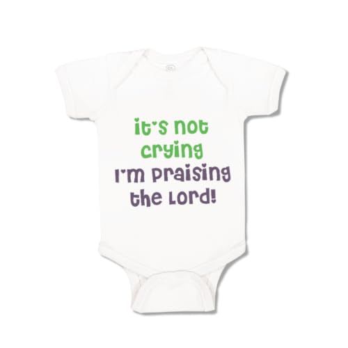Image of Custom Baby Bodysuit It's Not Crying I'M Praising The Lord Christian Jesus | Soft Cotton Christian Baby Bodysuit – Unisex clothes for boys & girls with snap tape closure & expandable shoulders.
