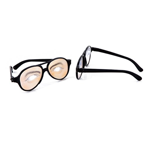 Oulii Joke Funny Glasses Male Female Eye Glasses For Halloween Party Props 2Pcs #TOP1